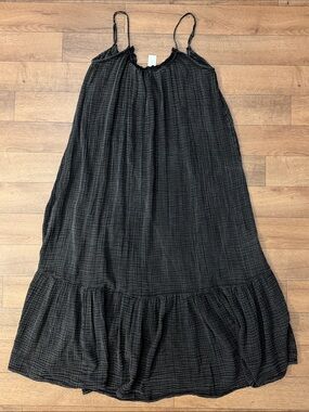 By Anthropologie Size Small Malika 100% Cotton Gauze Maxi Dress In Noir NWT S
